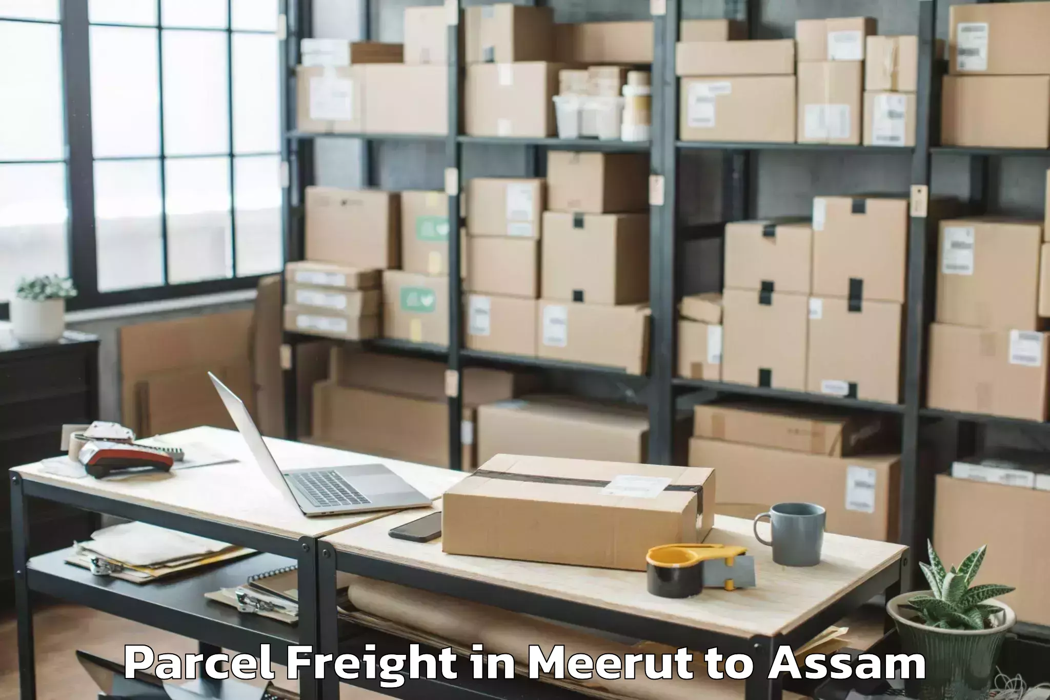 Top Meerut to Lilabari Airport Ixi Parcel Freight Available